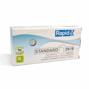 Rapid 26 Series Staples for K1 Classic – 6mm Standard – 5000 Pack