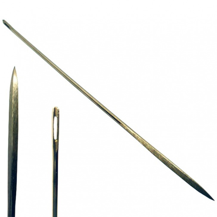 Straight Leather Needles 3 Square Point Needles - Light Gauge (12's)