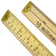 Double Sided Dual Marked Wooden Metre Rule (Brass Ends)