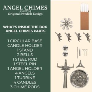 Original Swedish Angel Chimes and 4 Candles – Silver Colour