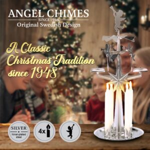 Original Swedish Angel Chimes and 4 Candles – Silver Colour