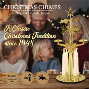 Original Swedish Angel Christmas Chimes and 4 Candles – Santa & Sleigh